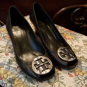 Tory Burch Black Wedges